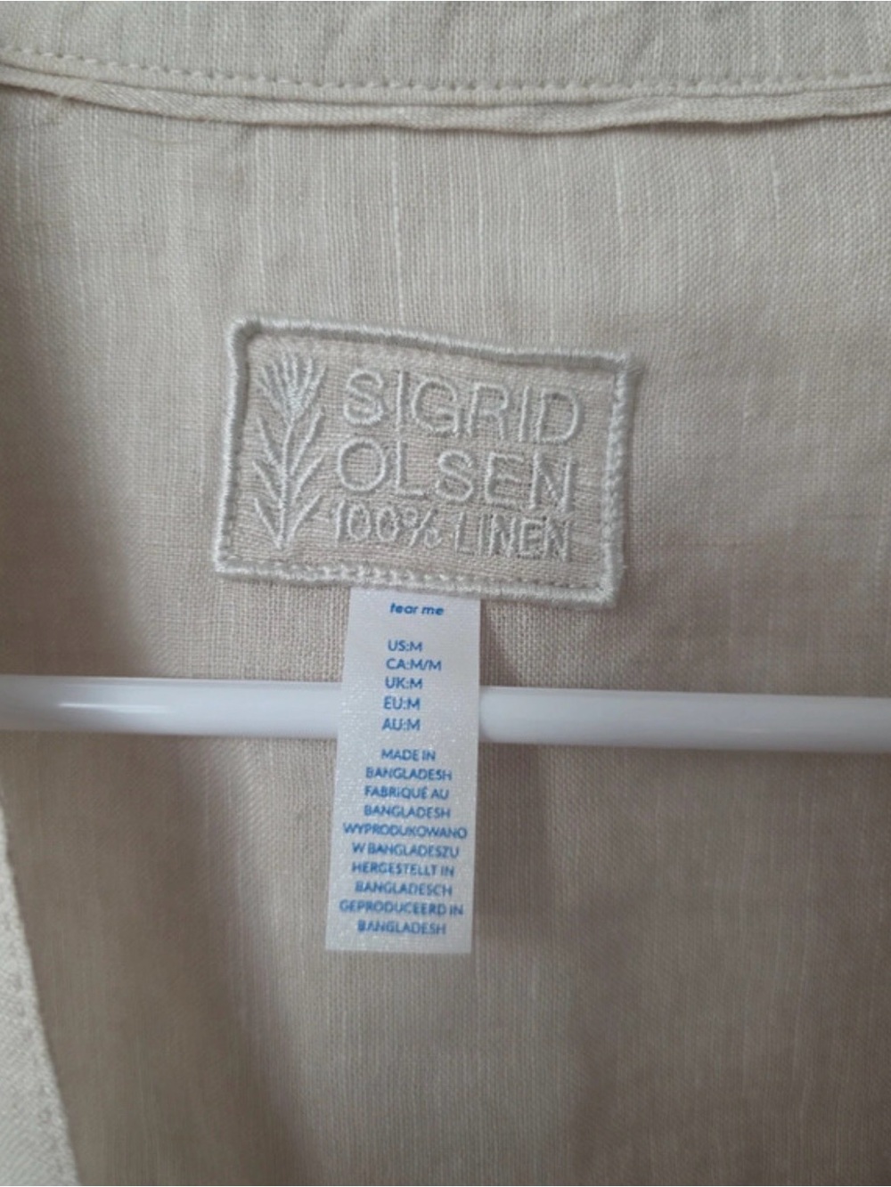 Sigrid Olsen Neutral Linen Shirt(NWT) - Picture 3 of 4